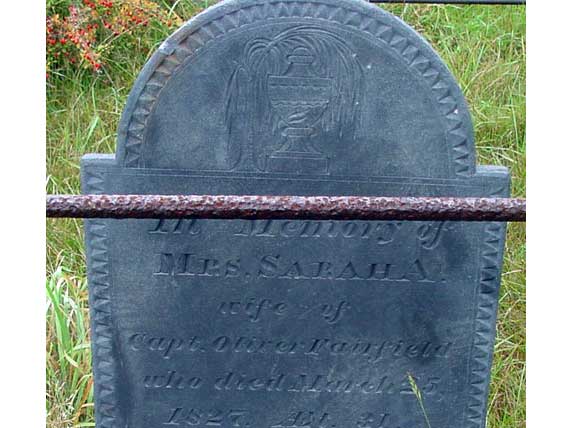 Mrs. Sarah A. Fairfield Gravestone