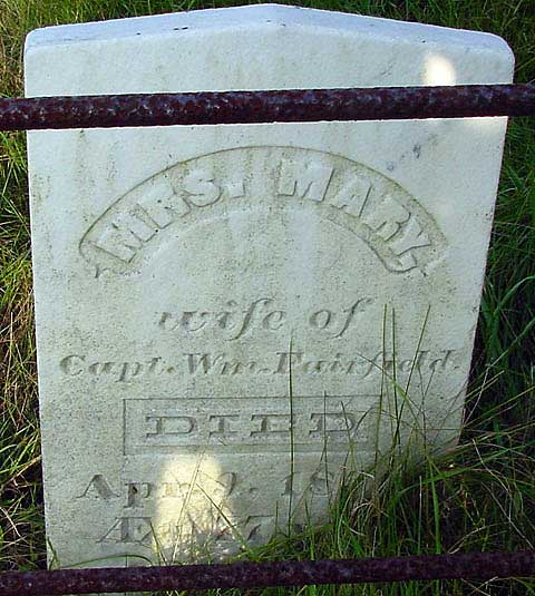 Mrs. Mary Fairfield Gravestone