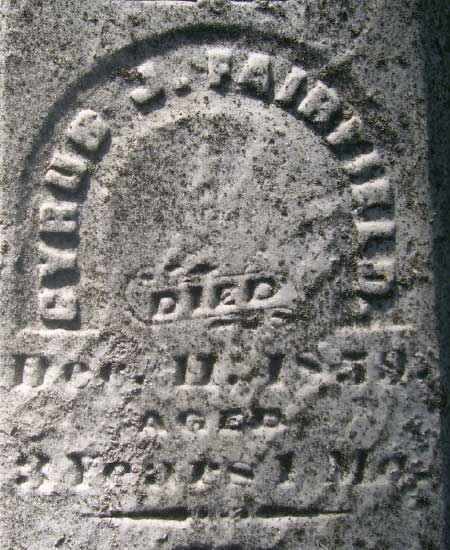 Cyrus J. Fairfield Gravestone