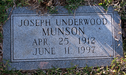 Joe U. Munson Gravestone